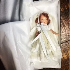 Nancy Ann Storybook Doll 5.5 in 2 joints Bride in white gown pink 🩷 1930s 1940s